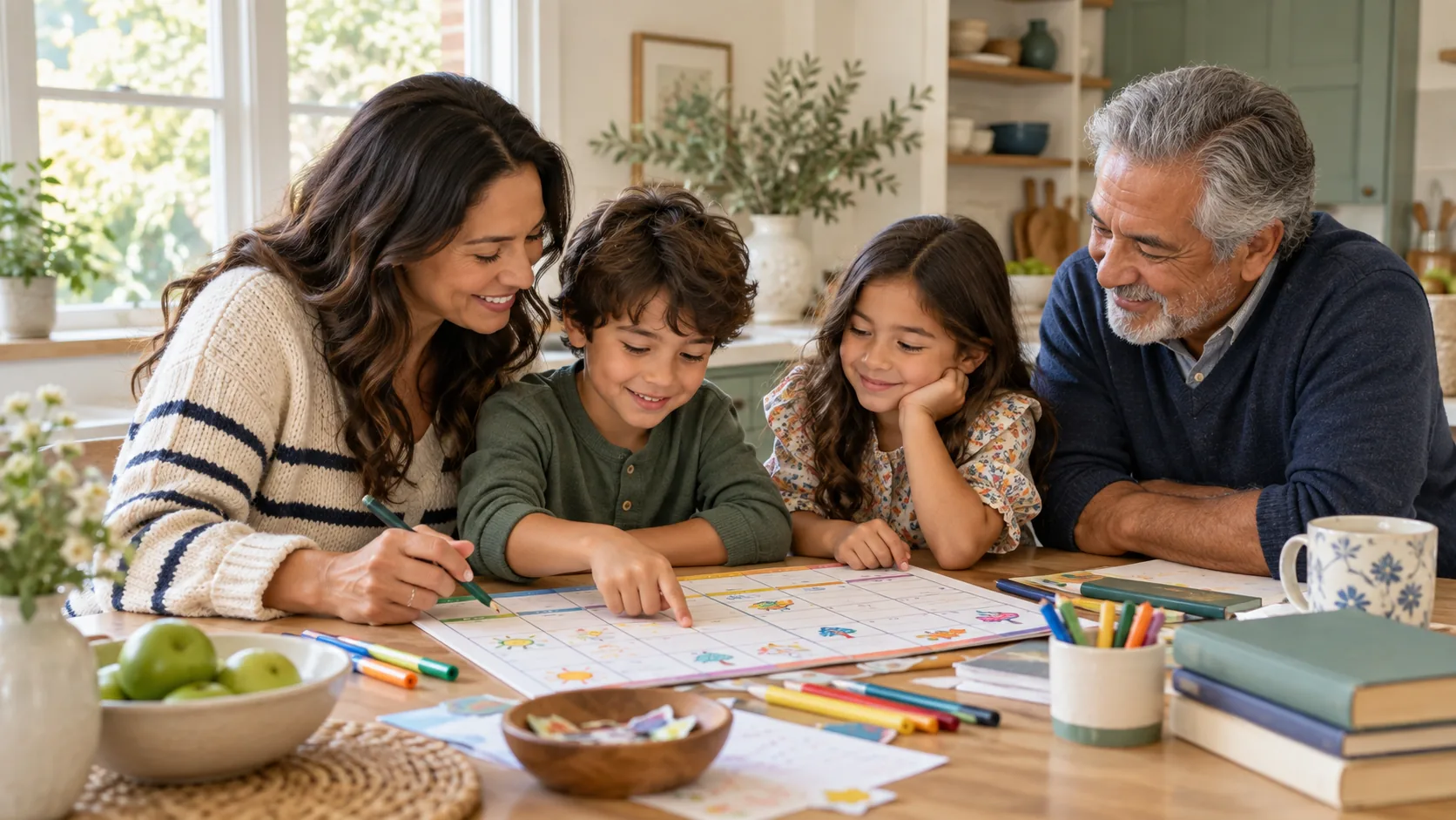 Family exploring together